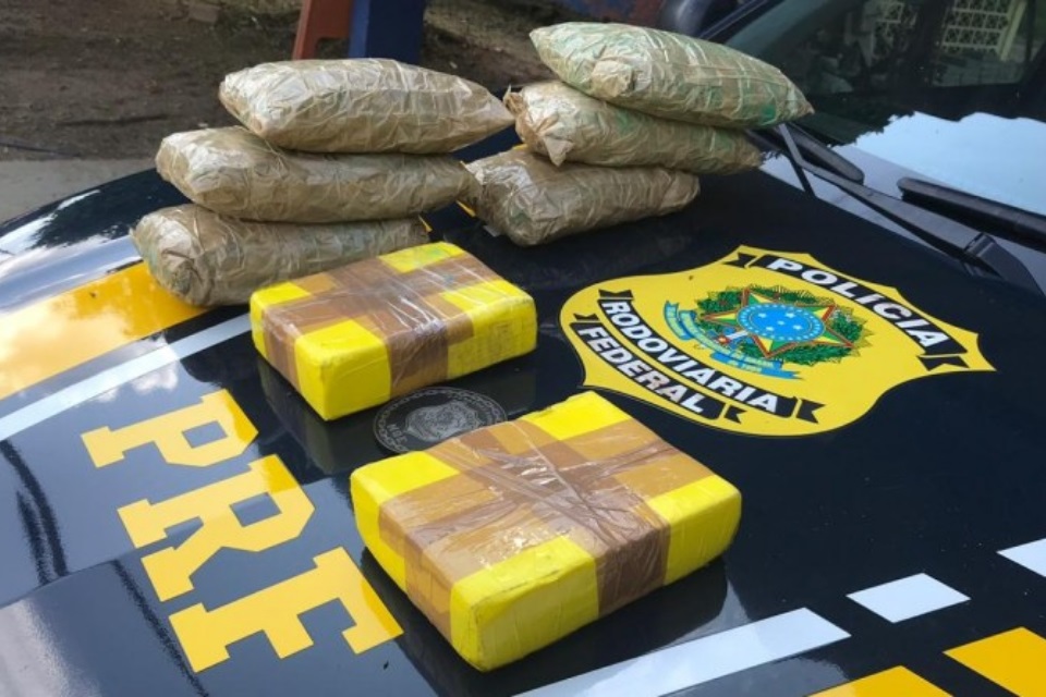 PRF apreende 8 quilos de cocaína e flagra transporte irregular de pescado em Porto Velho
