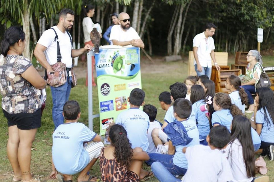 Atividade ambiental no Parque Ecológico envolveu 500 crianças e adolescentes com visita exploratória   