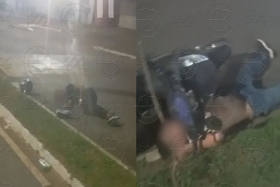 Jovens sofrem queda de moto e ficam feridos na zona Leste