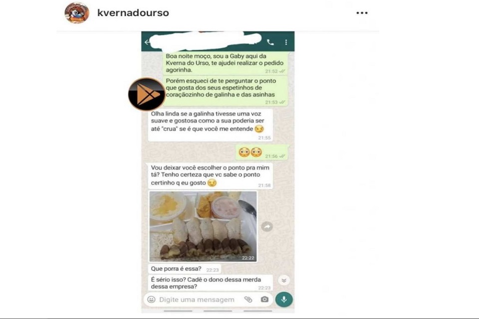 Cliente assedia funcionária de espetinho e recebe frango cru por delivery em Porto Velho