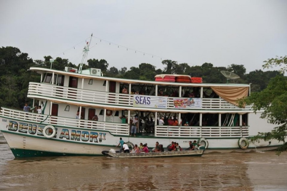 Barco Deus é Amor realiza segunda viagem do ano na próxima segunda-feira para as comunidades do rio Machado