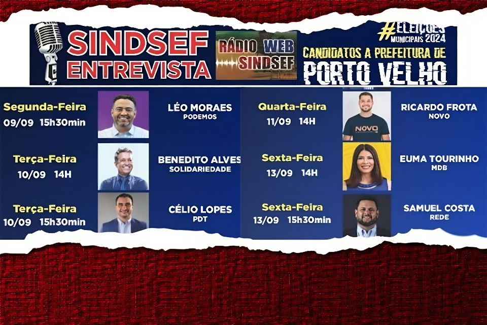 Rádio Web Sindsef realiza uma semana de entrevistas com os candidatos à Prefeitura de Porto Velho