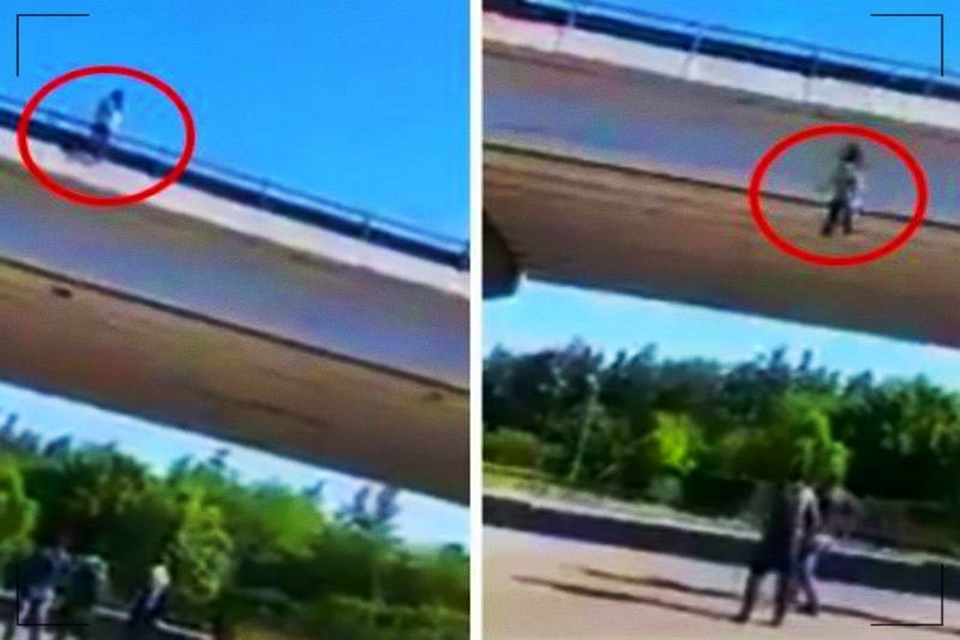 Gravação macabra mostra o momento em que criança se atira de uma ponte 