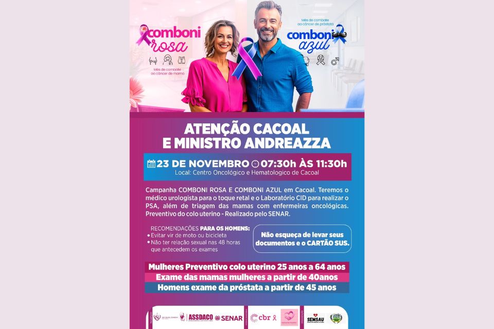 23 de novembro é dia de prevenção ao câncer em Cacoal