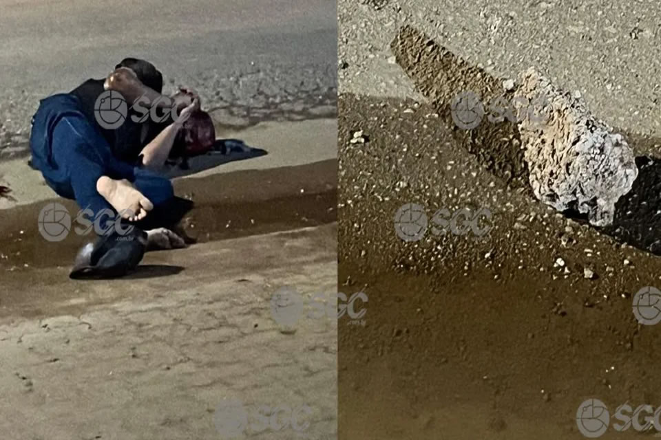 Ciclista fica gravemente ferido após ser atingido a pedradas na cabeça