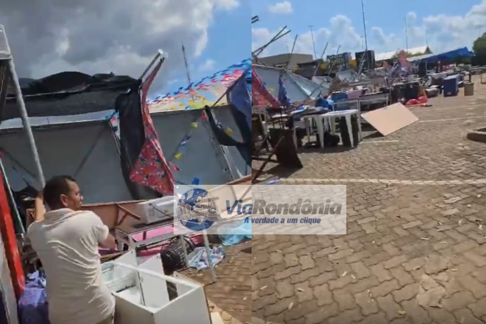 Empresa de Tendas de Manaus deixa rastro de destruição no Arraial do Bera Madeira em Porto Velho