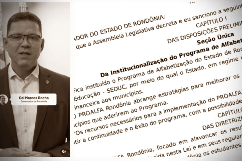 Marcos Rocha quer erradicar o analfabetismo em Rondônia ao lançar Programa de Alfabetização