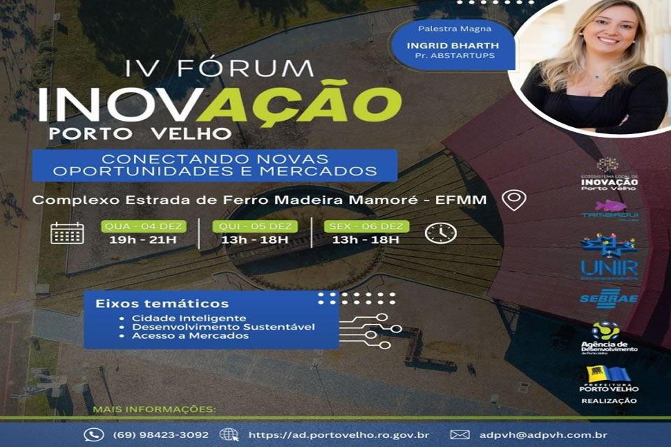 Palestra Magna com Ingrid Bharth abre a programação do IV Fórum de Inovação da Agência de Desenvolvimento