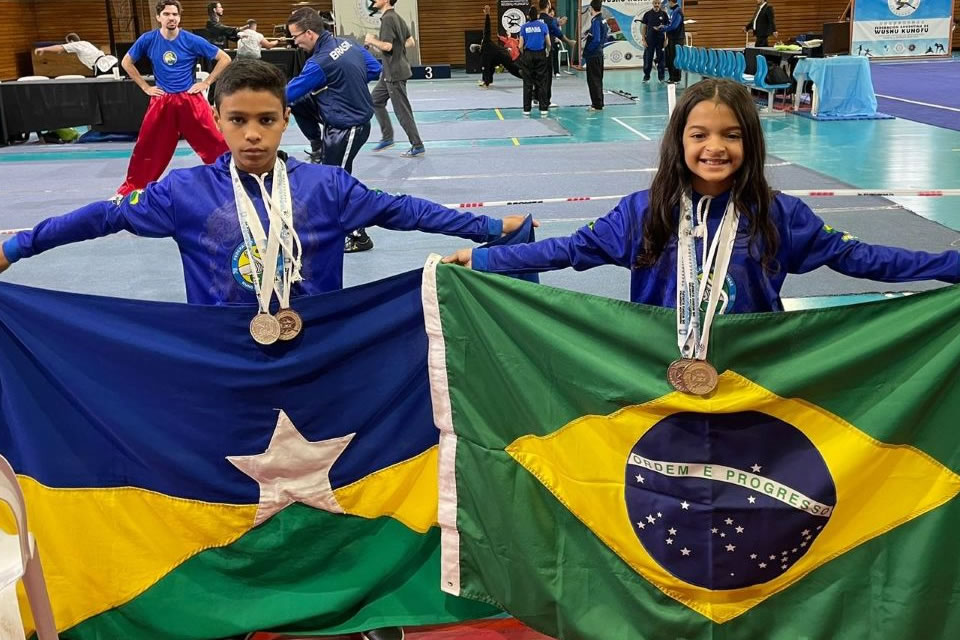 Atletas de Kung Fu de Pimenta Bueno conquistam medalhas de ouro e de prata em competição internacional