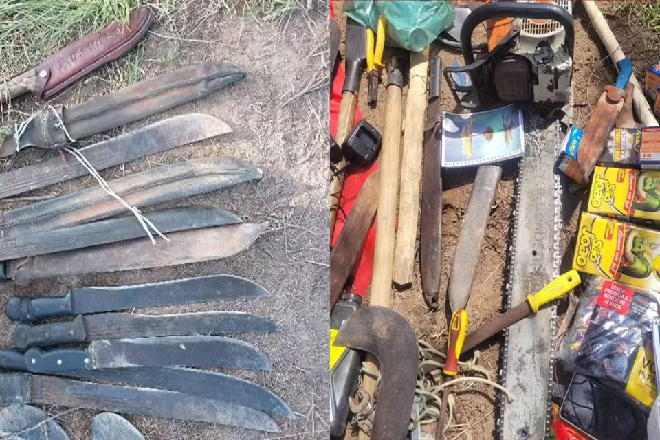 Suspeitos de invadir e lotear terras são presos com armas e veículos em Porto Velho