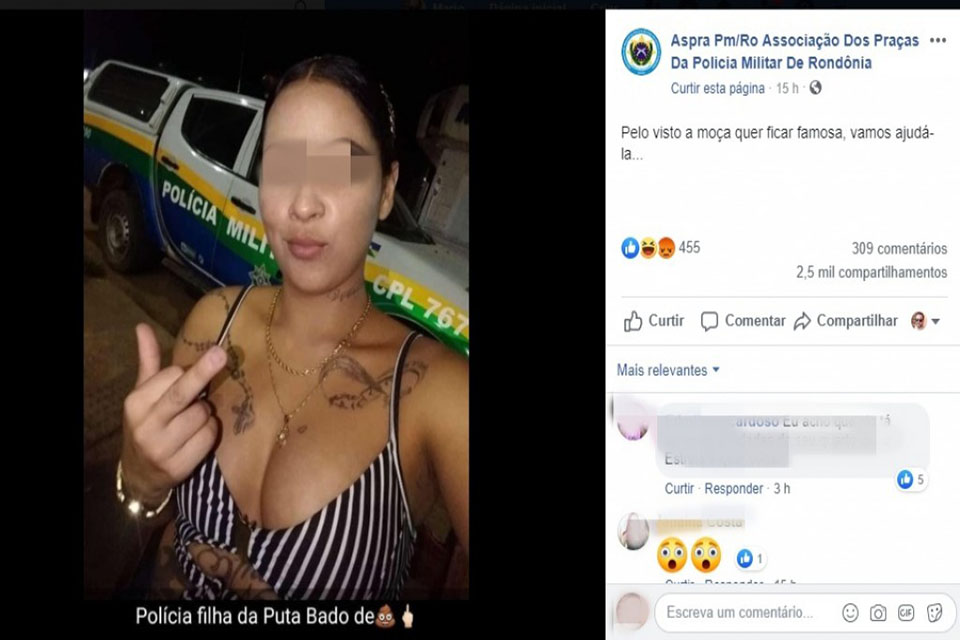 Rondoniense faz selfie zoando com viatura da Policia Militar