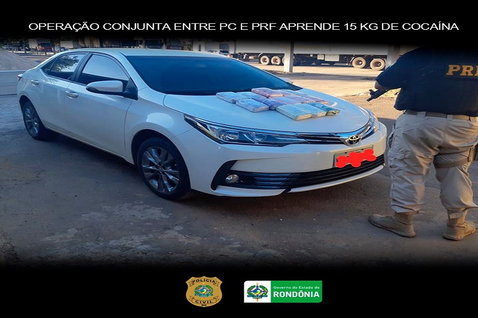 Operação conjunta entre PC/RO e PRF apreende 15 kg de drogas em Ji-Paraná