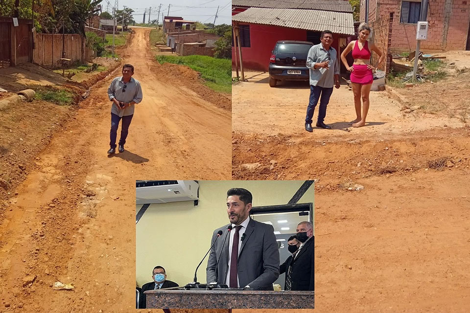 Moradores do bairro Nova Esperança comemoram a recuperação da rua do Linhão após ação do vereador Márcio Pacele