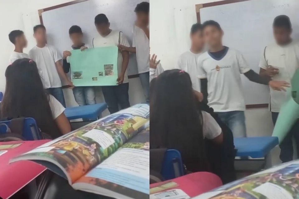 Veja vídeo do momento em que aluno esfaqueia colega dentro de sala de aula em Manaus