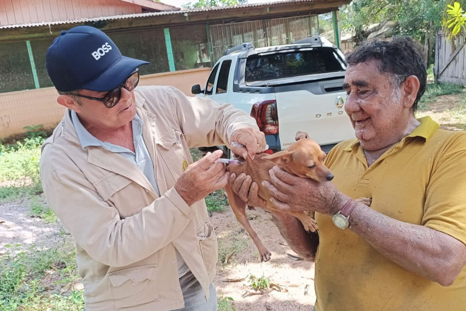 Mais de mil animais foram imunizados contra a raiva em mutirão de vacinação na zona rural de Porto Velho