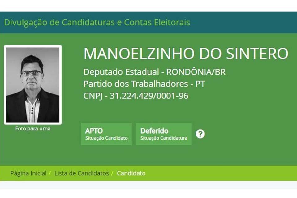 TRE defere candidatura de Manoelzinho do Sintero a deputado estadual