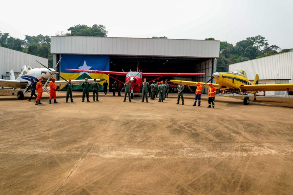 Novos aviões para reforçar brigada aérea de combate aos incêndios florestais são apresentados pelo governo de RO