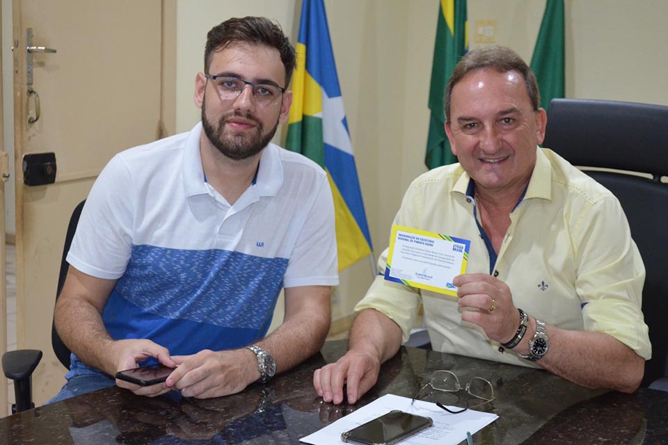 Deputado estadual Eyder Brasil convida prefeito de Rolim de Moura para inauguração do escritório regional em Pimenta Bueno