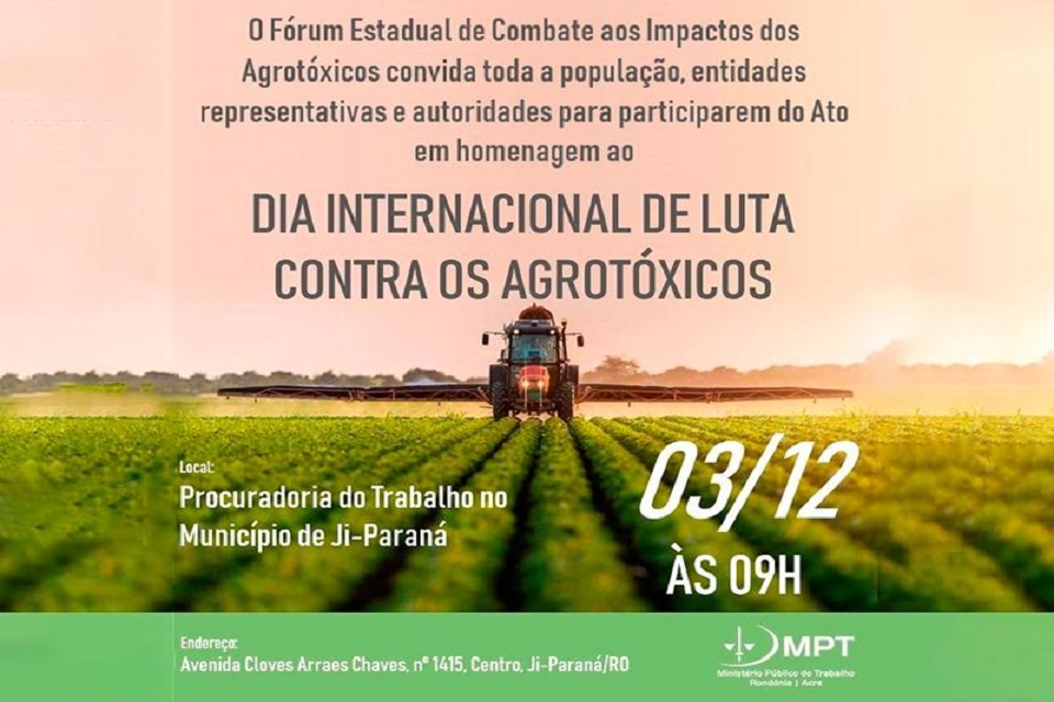 Fórum Estadual vai realizar evento para lembrar o Dia Internacional de Luta contra os Agrotóxicos