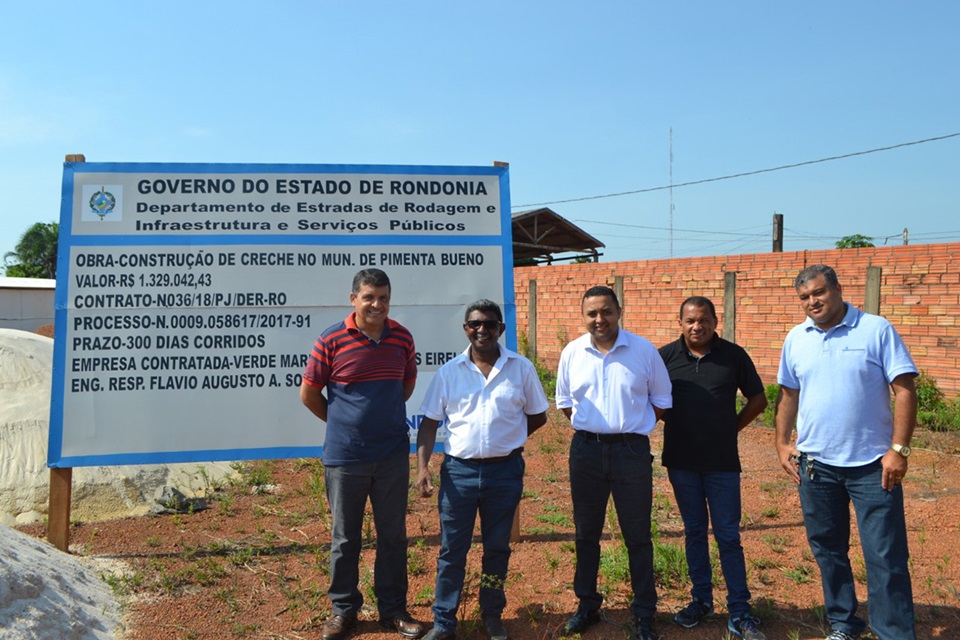 Só na Bença visita obras de construção de Creche em Pimenta Bueno