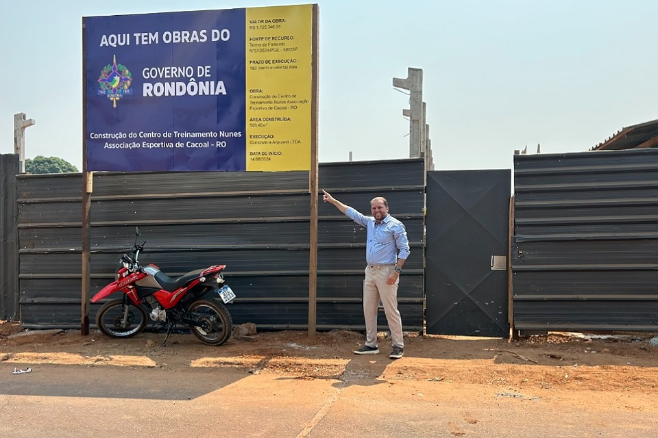 Cirone Deiró garante recursos para Centro de Treinamento Esportivo, em Cacoal