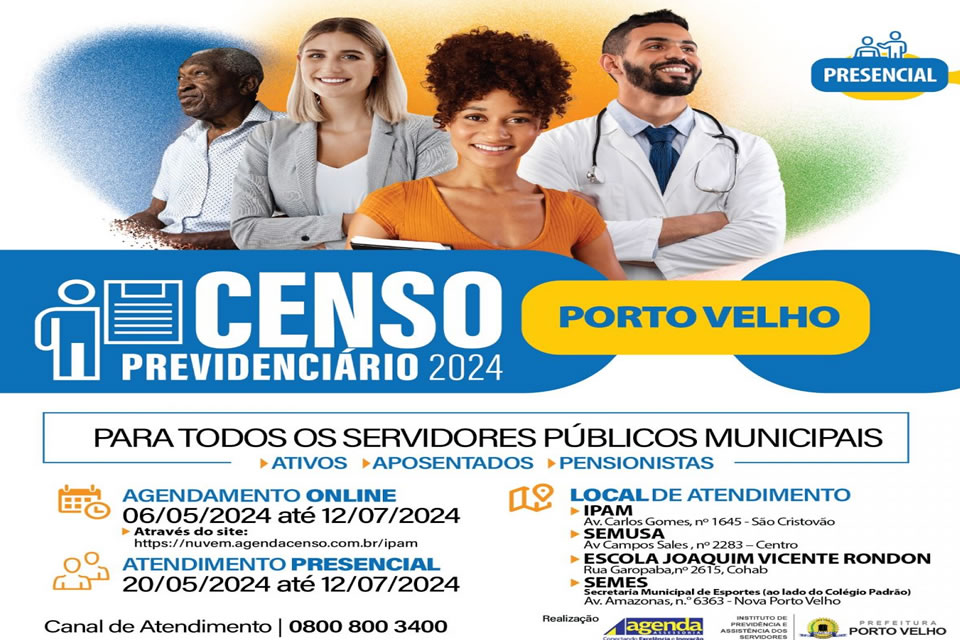 Prefeitura inicia atendimentos presenciais do Censo Previdenciário 2024