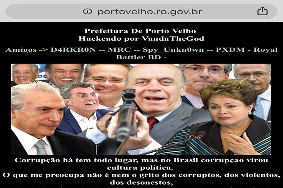 Hackers invadem servidor da prefeitura de Porto Velho e tiram 36 sites do ar