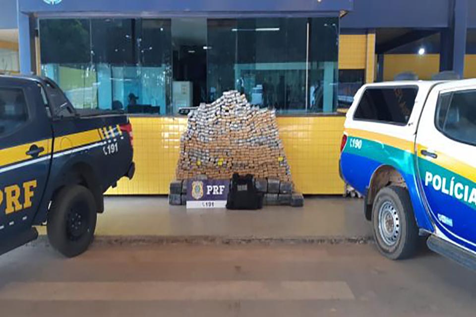 PRF apreende aproximadamente 648 kg de maconha em Vilhena