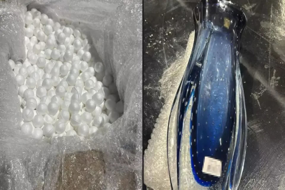 Receita Federal encontra cocaína em bolinhas de isopor durante inspeção em aeroporto