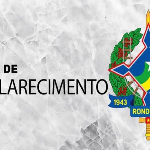 Nota de Esclarecimento: Secom/RO emite nota após publicação sobre suposta corrupção