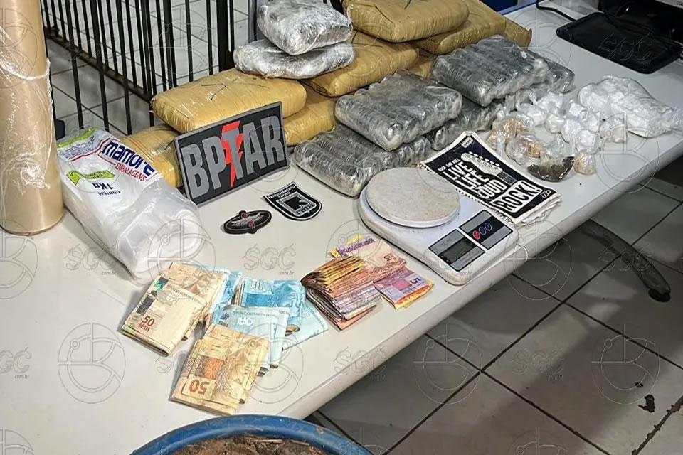 BPTAR apreende drogas e mais de R$ 10 mil em espécie durante operação contra facções