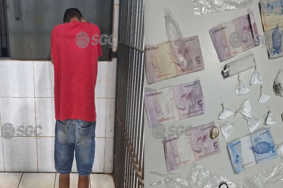 Suspeito tenta fugir, mas é preso com várias porções de drogas em Porto Velho