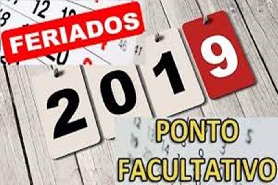 Rolim: Município divulga calendário com feriados e ponto facultativo 2019: