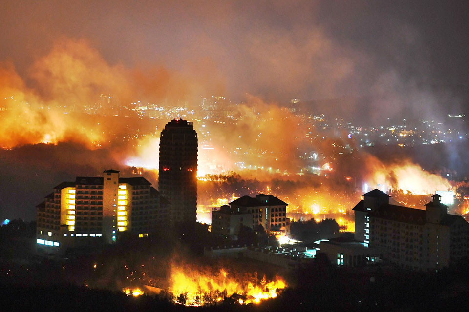 Coreia do Sul declara estado de catástrofe por causa de incêndio florestal