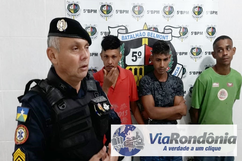 Polícia Militar prende três foragidos por tráfico de drogas