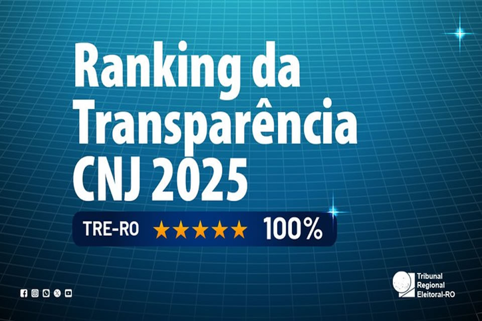 TRE-RO está entre os tribunais eleitorais mais transparentes do país, segundo CNJ