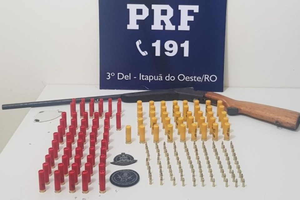 PRF prende homem com espingarda e cerca de 200 munições em Itapuã do Oeste